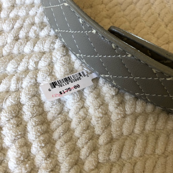 St. John Grey Quilted Leather Belt - Picture 7 of 9